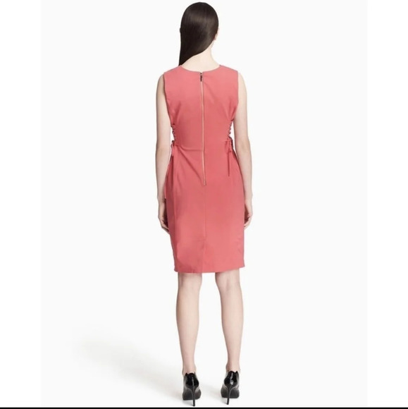 Calvin Klein Lace Up Corset Sides Party Sleeveless Knee Length Sheath Dress sz.8 - Picture 4 of 9